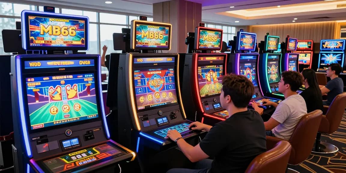 Exciting atmosphere at MB66 casino with players engaging in gaming.